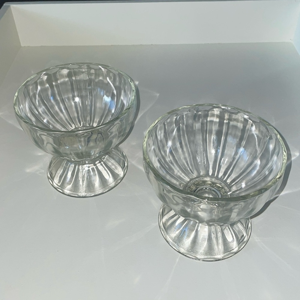 🤍VTG pedestal dessert bowls 4.5” tall